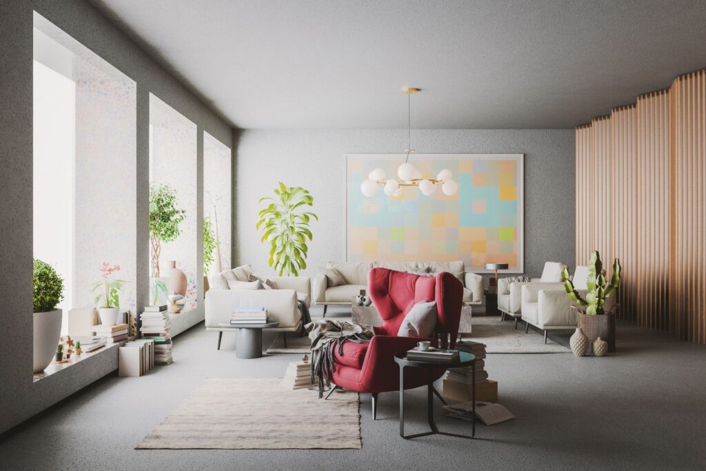 Cozy modern living room with layered textures and airy elegance